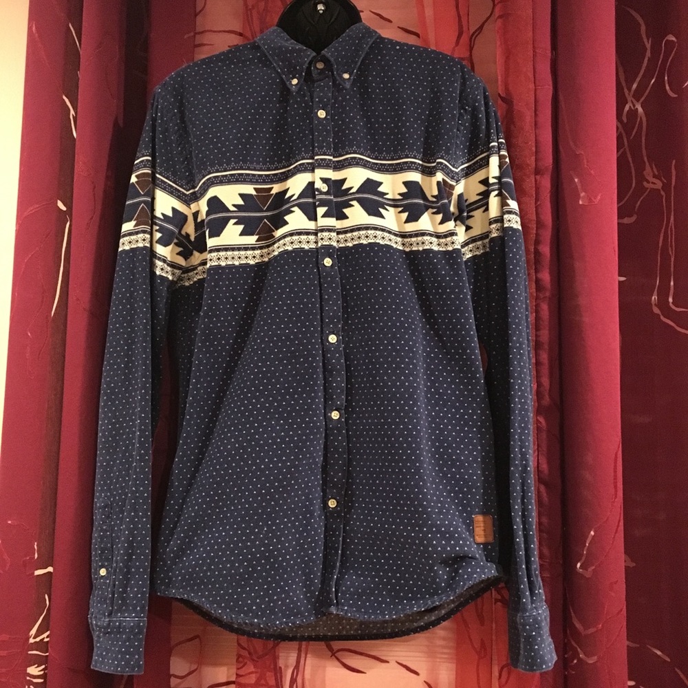 Scotch and Soda button front printed shirt